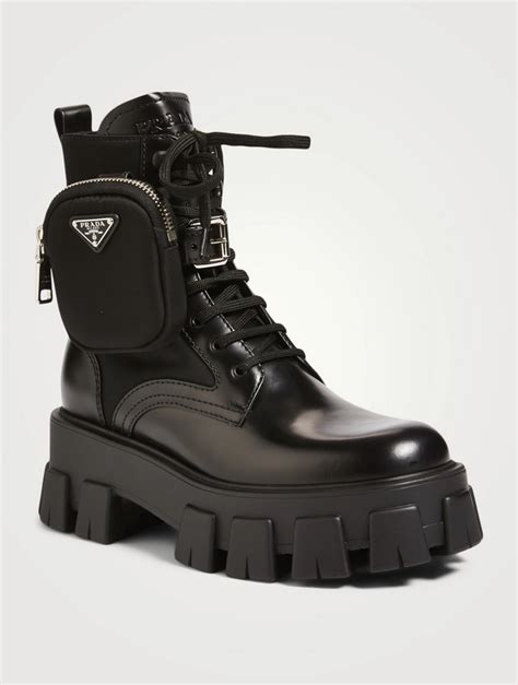 prada combat boots 2020|women Prada boots with pouch.